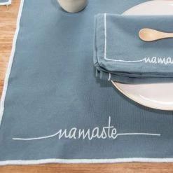 Febronie Sets De Table Set De Table (set De 4) En Coton 50x35 Bleu Paon 9 Febronie Sets De Table Set De Table (set De 4) En Coton 50x35 Bleu Paon -Tabliers et torchons Soldes set de table set de 4 en coton 50x35 bleu paon 14