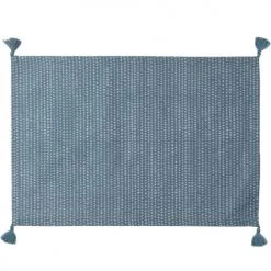 Febronie Sets De Table Set De Table (set De 4) En Coton 50x35 Bleu Paon