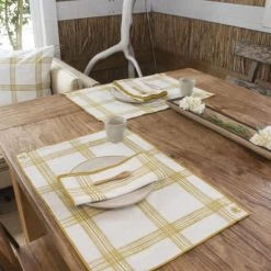 Febronie Sets De Table Set De Table (set De 4) En Coton 50x35 Jaune Zest -Tabliers et torchons Soldes set de table set de 4 en coton 50x35 jaune zest 12