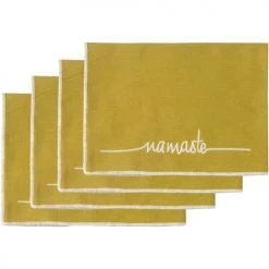 Febronie Sets De Table Set De Table (set De 4) En Coton 50x35 Jaune Zest -Tabliers et torchons Soldes set de table set de 4 en coton 50x35 jaune zest 2