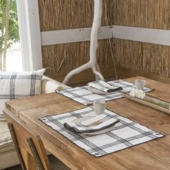 Febronie Sets De Table Set De Table (set De 4) En Coton 50x35 Noir -Tabliers et torchons Soldes set de table set de 4 en coton 50x35 noir 33