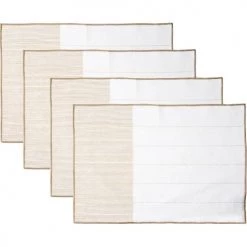 Febronie Sets De Table Set De Table (set De 4) En Coton 50x35 Sable -Tabliers et torchons Soldes set de table set de 4 en coton 50x35 sable 12