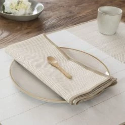 Febronie Sets De Table Set De Table (set De 4) En Coton 50x35 Sable -Tabliers et torchons Soldes set de table set de 4 en coton 50x35 sable 13