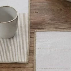 Febronie Sets De Table Set De Table (set De 4) En Coton 50x35 Sable -Tabliers et torchons Soldes set de table set de 4 en coton 50x35 sable 14