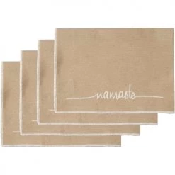 Febronie Sets De Table Set De Table (set De 4) En Coton 50x35 Sable -Tabliers et torchons Soldes set de table set de 4 en coton 50x35 sable 2