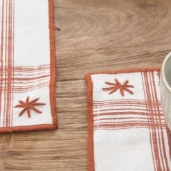 Febronie Sets De Table Set De Table (set De 4) En Coton 50x35 Terracotta -Tabliers et torchons Soldes set de table set de 4 en coton 50x35 terracotta 10