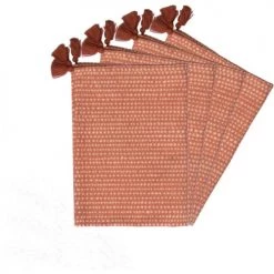 Febronie Sets De Table Set De Table (set De 4) En Coton 50x35 Terracotta -Tabliers et torchons Soldes set de table set de 4 en coton 50x35 terracotta 13