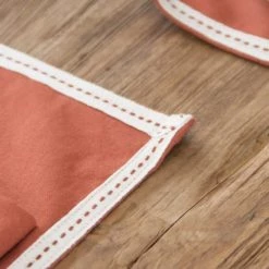 Febronie Sets De Table Set De Table (set De 4) En Coton 50x35 Terracotta -Tabliers et torchons Soldes set de table set de 4 en coton 50x35 terracotta 4