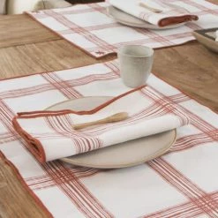 Febronie Sets De Table Set De Table (set De 4) En Coton 50x35 Terracotta -Tabliers et torchons Soldes set de table set de 4 en coton 50x35 terracotta 9