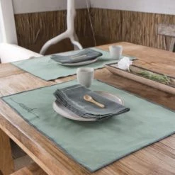 Febronie Sets De Table Set De Table (set De 4) En Coton 50x35 Vert Lichen 9 Febronie Sets De Table Set De Table (set De 4) En Coton 50x35 Vert Lichen -Tabliers et torchons Soldes set de table set de 4 en coton 50x35 vert lichen 17