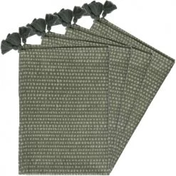 Febronie Sets De Table Set De Table (set De 4) En Coton 50x35 Vert Lichen -Tabliers et torchons Soldes set de table set de 4 en coton 50x35 vert lichen 2