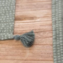 Febronie Sets De Table Set De Table (set De 4) En Coton 50x35 Vert Lichen -Tabliers et torchons Soldes set de table set de 4 en coton 50x35 vert lichen 3