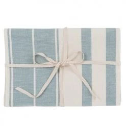 Maisons Du Monde Sets De Table En Coton, Bleu Et Blanc 33x48 (x2)