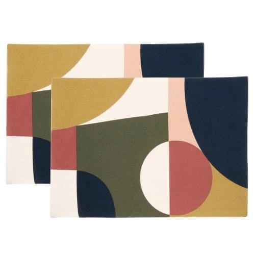 Maisons Du Monde Sets De Table En Coton, Imprimé Géométrique 33x48 (x2) 1 Maisons Du Monde Sets De Table En Coton, Imprimé Géométrique 33x48 (x2)