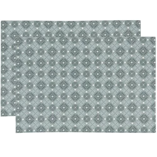 Maisons Du Monde Sets De Table En Coton Imprimé Mosaique Bleue Et écrue (x2) 33x48 - Lot De 2 1 Maisons Du Monde Sets De Table En Coton Imprimé Mosaique Bleue Et écrue (x2) 33x48 - Lot De 2