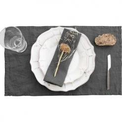 Febronie Sets De Table En Lin (x4) 30x50 Ardoise -Tabliers et torchons Soldes sets de table en lin x4 30x50 ardoise 2