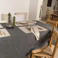 Febronie Sets De Table En Lin (x4) 30x50 Grège -Tabliers et torchons Soldes sets de table en lin x4 30x50 grege 3