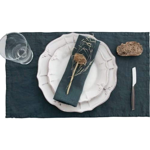 Febronie Sets De Table En Lin (x4) 30x50 Indigo 3 Febronie Sets De Table En Lin (x4) 30x50 Indigo – Image 3