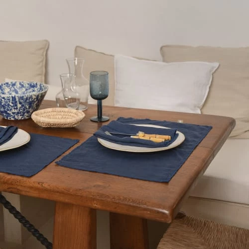 Febronie Sets De Table En Lin (x4) 30x50 Indigo 6 Febronie Sets De Table En Lin (x4) 30x50 Indigo – Image 6
