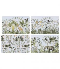 Wadiga Sets De Table Vinyle Motif Jungle - Lot De 12