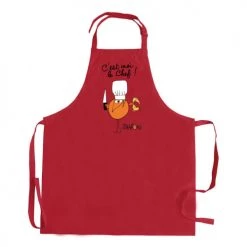 Winkler Tabliers Et Torchons Tablier De Cuisine C'est Moi Le Chef En Coton Rouge 90 X 72 -Tabliers et torchons Soldes tablier de cuisine c est moi le chef en coton rouge 90 x 72 2
