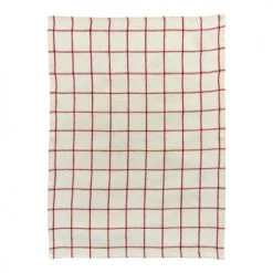 Winkler Tabliers Et Torchons Torchon Carreaux En Lin Rouge/écru 55 X 75