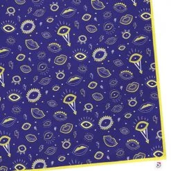 Coco Pistache Tabliers Et Torchons Torchon Coton Bleu Foncé Imprimé Yeux 60x40