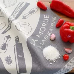 Maison Jean-Vier Tabliers Et Torchons Torchon Coton Gris 50x70 Cm -Tabliers et torchons Soldes torchon coton gris 50x70 cm 7