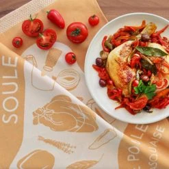 Maison Jean-Vier Tabliers Et Torchons Torchon Coton Orange 50x70 Cm -Tabliers et torchons Soldes torchon coton orange 50x70 cm 3