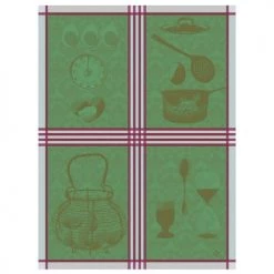 Le Jacquard Français Tabliers Et Torchons Torchon En Coton Emeraude 60 X 80