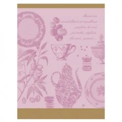 Le Jacquard Français Tabliers Et Torchons Torchon En Coton Rose 60 X 80