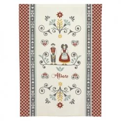 Winkler Tabliers Et Torchons Torchon En Coton Rouge/écru 70 X 50