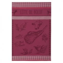 Coucke Tabliers Et Torchons Torchon En Jacquard De Coton Prune 50x75