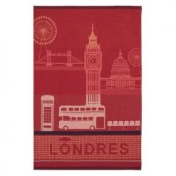 Coucke Tabliers Et Torchons Torchon En Jacquard De Coton Rouge 50x75