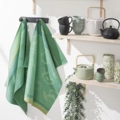 Coucke Tabliers Et Torchons Torchon En Jacquard De Coton Vert 50x75 -Tabliers et torchons Soldes torchon en jacquard de coton vert 50x75 6