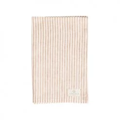 Gabrielle Paris Tabliers Et Torchons Torchon En Lin Lavé Fines Rayures Beige/blanc 45x70