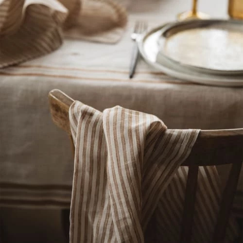 Gabrielle Paris Tabliers Et Torchons Torchon En Lin Lavé Fines Rayures Beige/blanc 45x70 2 Gabrielle Paris Tabliers Et Torchons Torchon En Lin Lavé Fines Rayures Beige/blanc 45x70 – Image 2