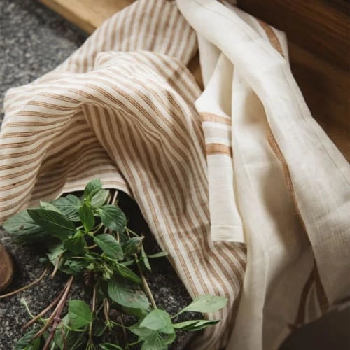 Gabrielle Paris Tabliers Et Torchons Torchon En Lin Lavé Larges Rayures Beige/blanc 45x70 4 Gabrielle Paris Tabliers Et Torchons Torchon En Lin Lavé Larges Rayures Beige/blanc 45x70 – Image 4