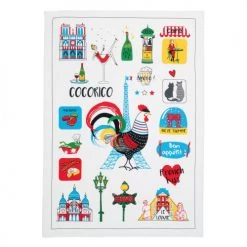 Winkler Tabliers Et Torchons Torchon France Emoticônes En Coton écru 70 X 50