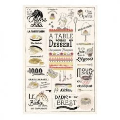 Winkler Tabliers Et Torchons Torchon Les Desserts Français En Coton écru 48 X 72 -Tabliers et torchons Soldes torchon les desserts francais en coton ecru 48 x 72 2