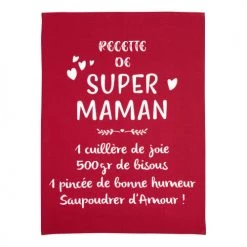 Winkler Tabliers Et Torchons Torchon Message Super Maman En Coton Rouge 50 X 70