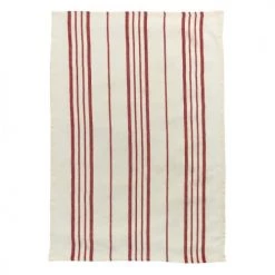 Winkler Tabliers Et Torchons Torchon Rayé En Lin Rouge/écru 55 X 75