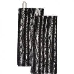 Febronie Tabliers Et Torchons Torchon (set De 2) En Coton 50x75 Noir -Tabliers et torchons Soldes torchon set de 2 en coton 50x75 noir 2