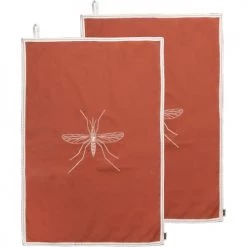 Febronie Tabliers Et Torchons Torchon (set De 2) En Coton 50x75 Terracotta -Tabliers et torchons Soldes torchon set de 2 en coton 50x75 terracotta 2