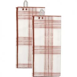 Febronie Tabliers Et Torchons Torchon (set De 2) En Coton 50x75 Terracotta -Tabliers et torchons Soldes torchon set de 2 en coton 50x75 terracotta 21