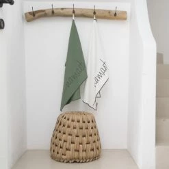 Febronie Tabliers Et Torchons Torchon (set De 2) En Coton 50x75 Vert Lichen -Tabliers et torchons Soldes torchon set de 2 en coton 50x75 vert lichen 13