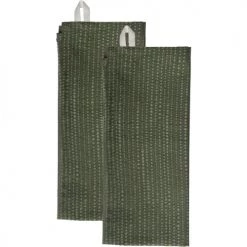 Febronie Tabliers Et Torchons Torchon (set De 2) En Coton 50x75 Vert Lichen -Tabliers et torchons Soldes torchon set de 2 en coton 50x75 vert lichen 2