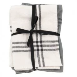 Maisons Du Monde Tabliers Et Torchons Torchons En Coton à Rayures Blanches Et Bleues (x2) 50x70