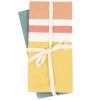 Maisons Du Monde Tabliers Et Torchons Torchons En Coton Bleu Canard, Jaune Et Corail (x2) 50x70