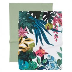Maisons Du Monde Tabliers Et Torchons Torchons En Coton Bleu Vert, Blanc Et Rose (x2) 50x70 - Lot De 2 -Tabliers et torchons Soldes torchons en coton bleu vert blanc et rose x2 50x70 1000 8 13 225513 3
